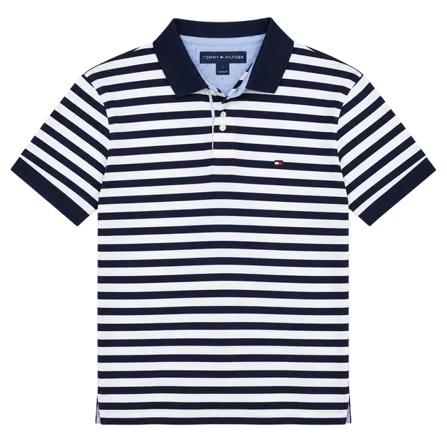 Tommy Hilfiger Striped Polo Shirt Size XXL Navy White