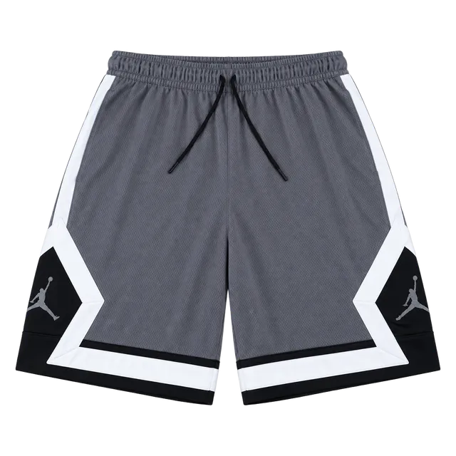 NWT Jordan Dri-FIT Diamond Basketball Shorts Grey Black Men Sz L Large Gym Mesh