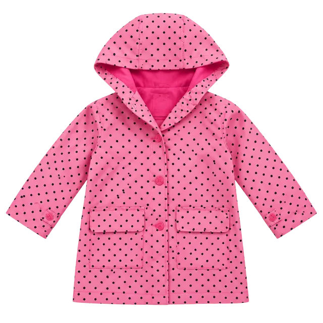 Pink Polka Dot Hooded Jacket Size 7/8
