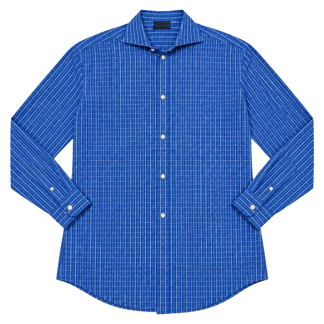 Nautica Long Sleeve Button Down Shirt Size 16 32/33 Blue Plaid