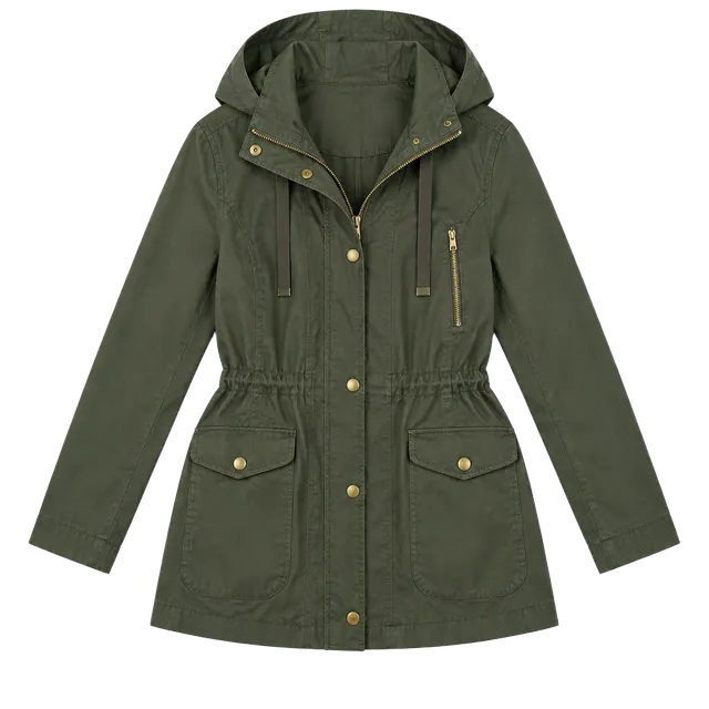 Love Tree Utility Anorak Jacket Size S Olive Green Hooded