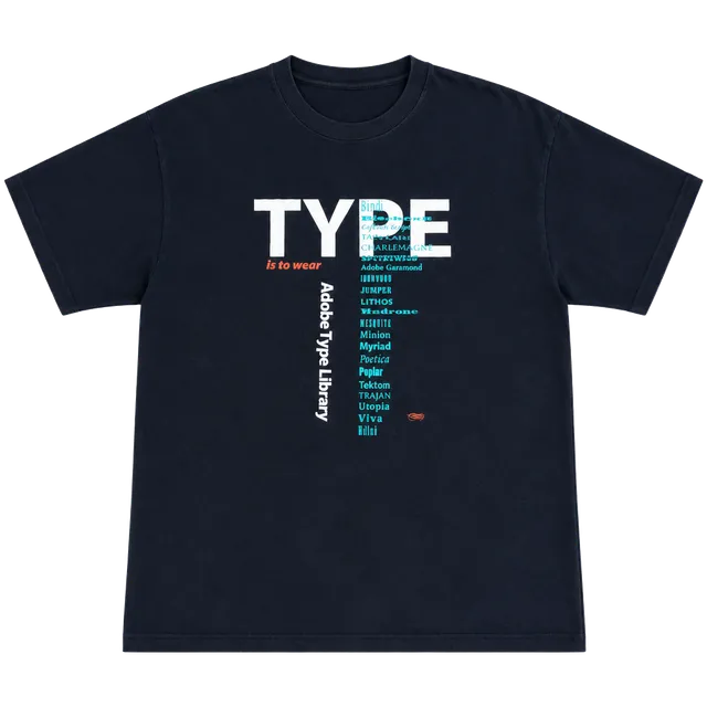 1990’s Vintage Adobe Type Library Font Promo T-Shirt Black Size XL
