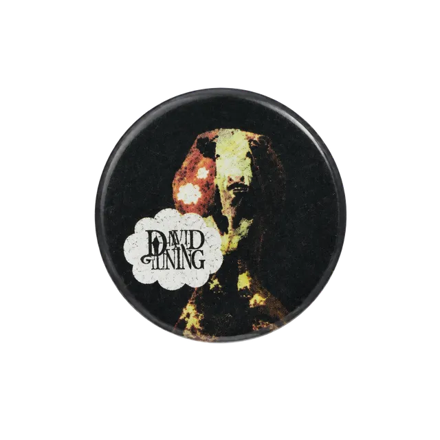 David Hunan Button Pin Cow Graphic