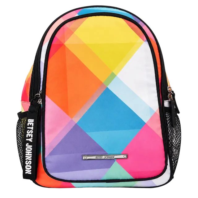 Betsey Johnson Rainbow Geometric Abstract Nylon Backpack