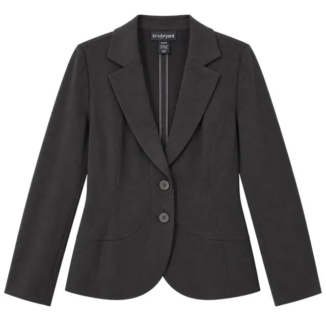 Lane Bryant Blazer Size 26/28W Black Ponte Peplum Jacket