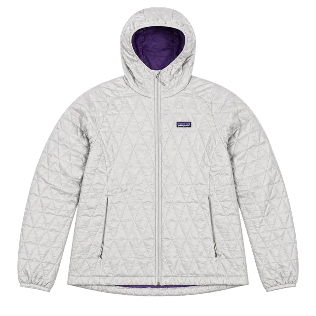 Patagonia Nano Puff Hoody Size L Gray Purple Quilted Jacket - women’s 