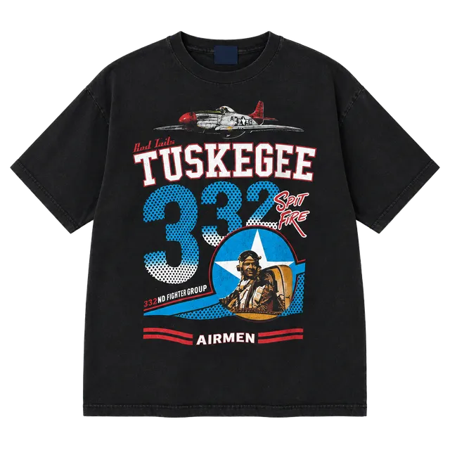 Big Boy Headgear Inc Tuskegee Airmen 332nd T-Shirt Size 3X Black