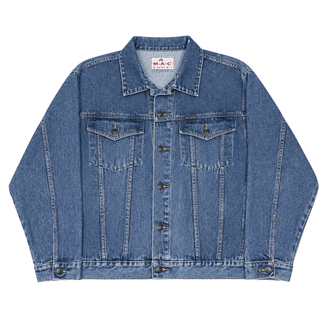 Mac Sport Denim Jacket Size L Blue Cotton Vintage Trucker
