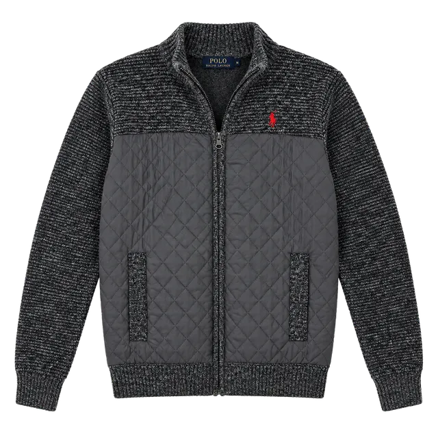 Polo Ralph Lauren Full Zip Quilted Sweater Size 2X Gray