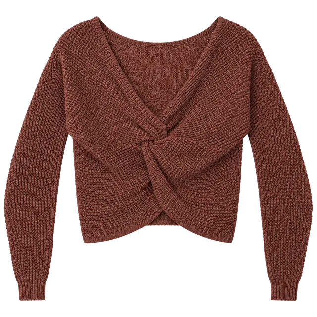 Moon & Madison Twist Front Sweater Size M Pink New