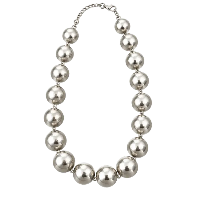 Marvella Vintage Silver Tone Beaded Ball Necklace 18.5 Inches