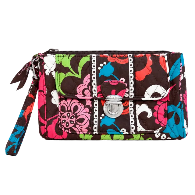 Vera Bradley Lola Floral Quilted Pushlock Wristlet Wallet Purse