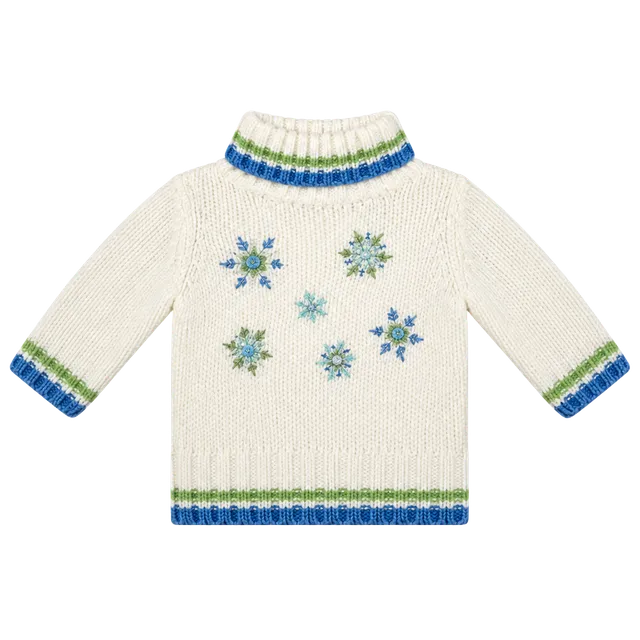 Koala Kids Snowflake Turtleneck Sweater Size 0-3M White baby winter