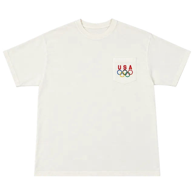 Hanes Vintage USA Olympics Pocket T-Shirt White XL