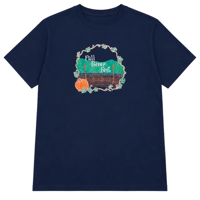 Gildan Fall River Fest T-Shirt Size 2XL Navy Short Sleeve Graphic Tee
