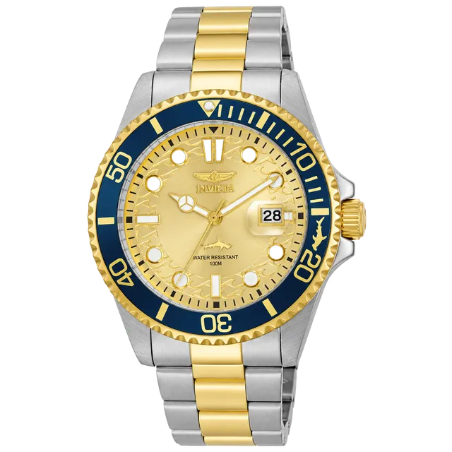Invicta Pro Diver Quartz Watch 43mm Two-Tone Champagne