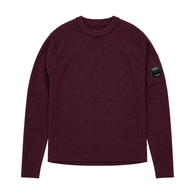 C.P. Company Lens Crewneck Sweater Burgundy