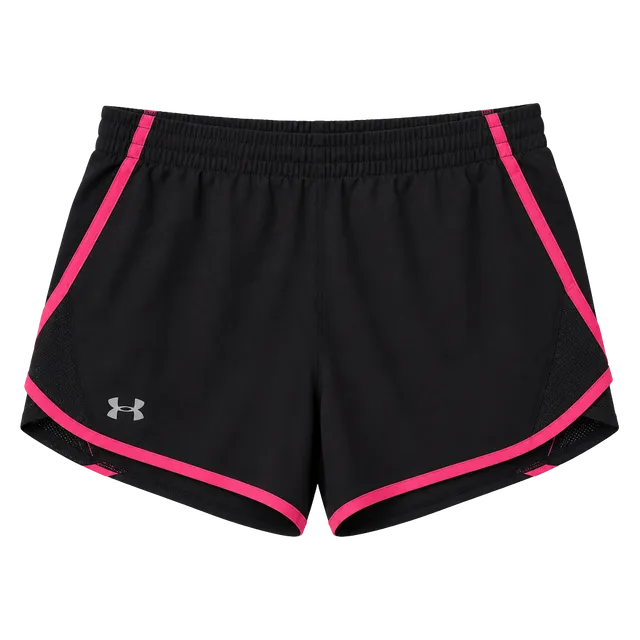 Under Armour UA Fly By 3'' Shorts Size L Black Pink