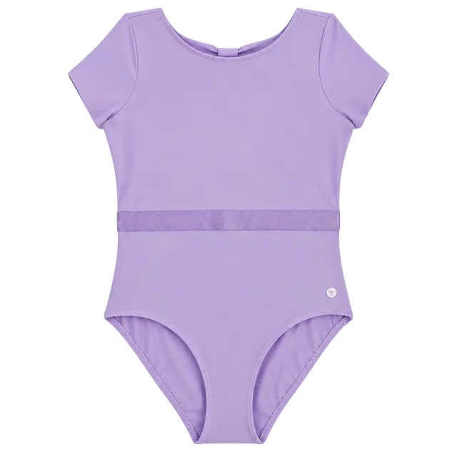 NWT Justice Cap Sleeve Leotard with Ribbon WB Size XL (16/18) Purple