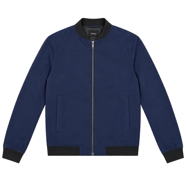 Theory Brenton O Ascend Size Large Navy Blue Bomber Jacket