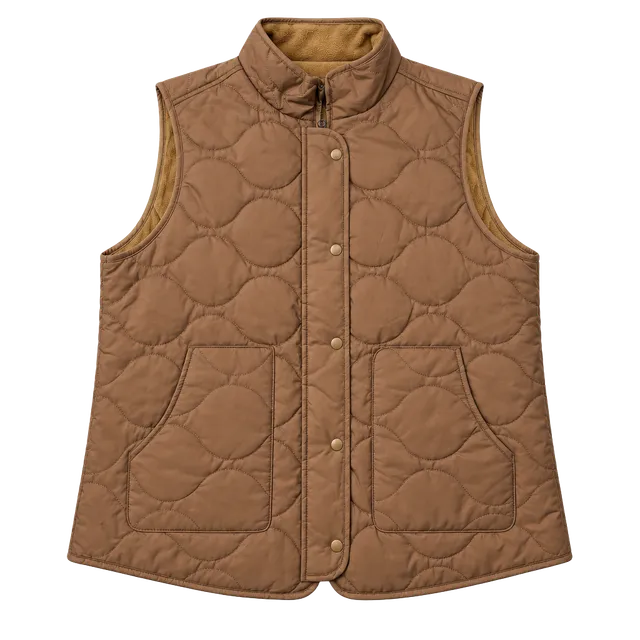 Croft & Barrow Quilted Vest Brown Fleece Lined