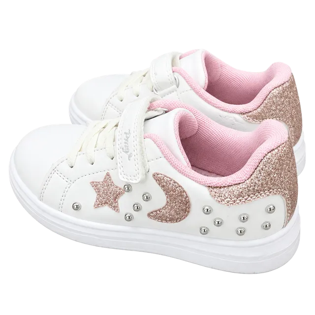 Primigi Sneakers Size 29 White Pink Star Studded Girls Shoes
