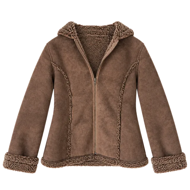 🤎 Dreamy Fall L.L.Bean Coat 🍂 Vintage Shearling Lined Suede Jacket Size M 