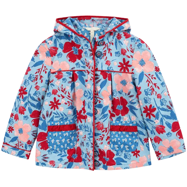 Matilda Jane girls Floral Hooded Raincoat Jacket Size 10