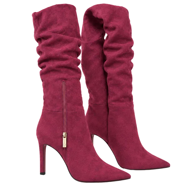 Jessica Simpson Slouch Boots Size 8M Burgundy Suede Stiletto