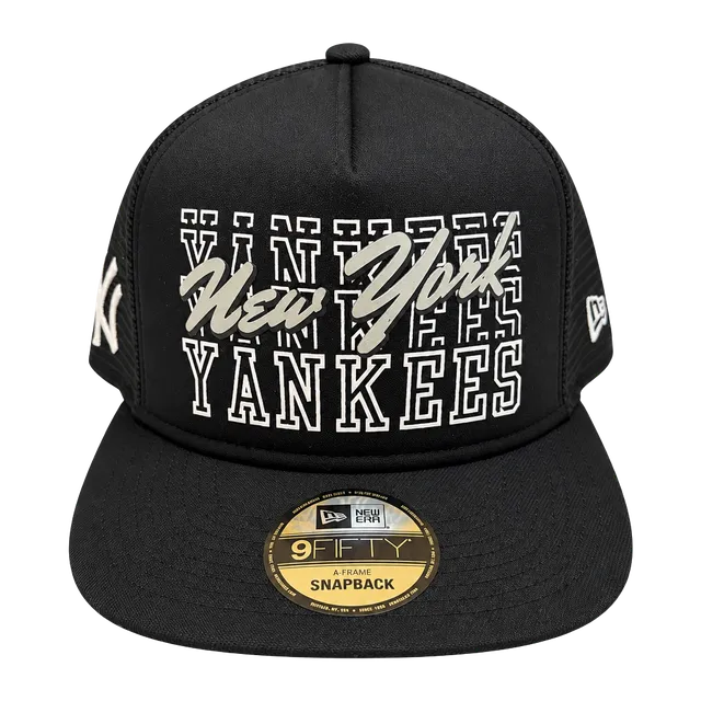 New Era New York Yankees 9FIFTY A-Frame Trucker Hat Black
