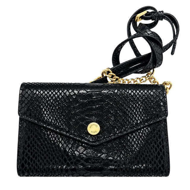 Michael Kors Black Snakeskin Crossbody Bag