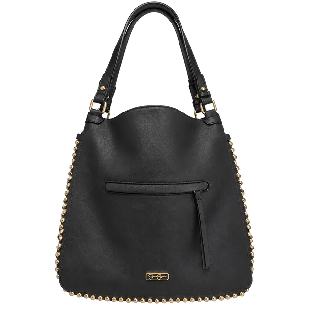 Jessica Simpson Black Studded Hobo Shoulder Bag