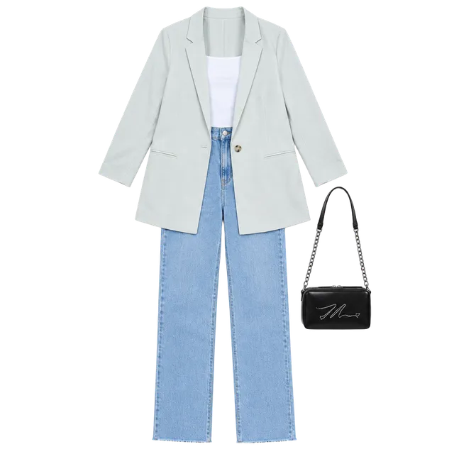 H&M Double-Breasted Blazer Size 8 Light Green