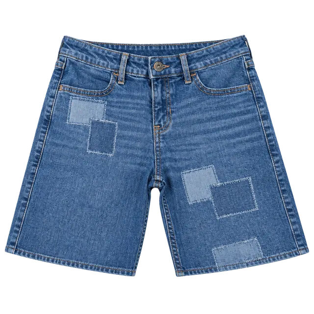 Abercrombie Kids Mid Rise Boyfriend Jeans Size 11/12 Short Blue Patchwork