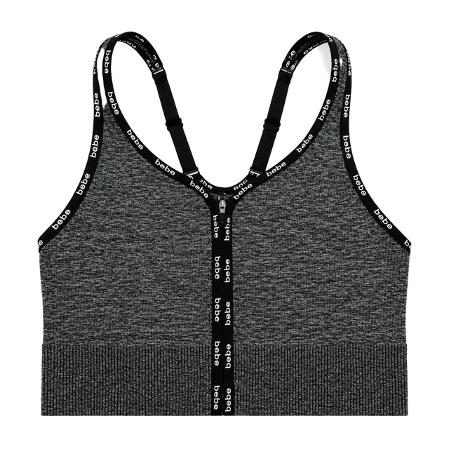 Women’s Bebe Grey Straps Top Zipper Size S New
