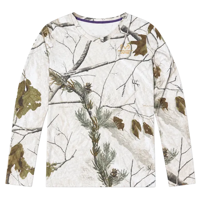 Realtree AP Snow Long Sleeve V-Neck Shirt Size M (8-10)