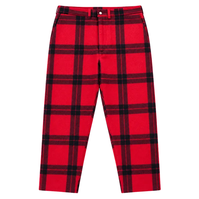 Carter's Buffalo Plaid Wool Hunting Pants Size 42 38 Vintage 60s altered flaw
