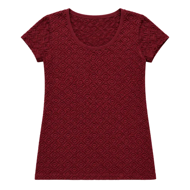 No Boundaries Textured Short Sleeve Top Size M (7-9) Red