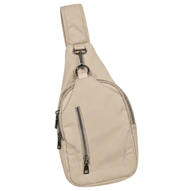 Madden Girl Brooke Nylon Sling Crossbody Bag Khaki