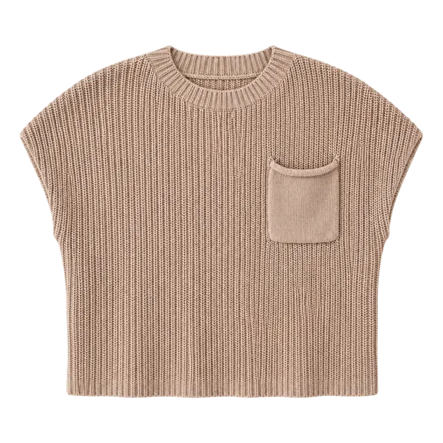 Pullover Knit Sweater Vest Size M Beige Granola Girl Essential Fall Basic 