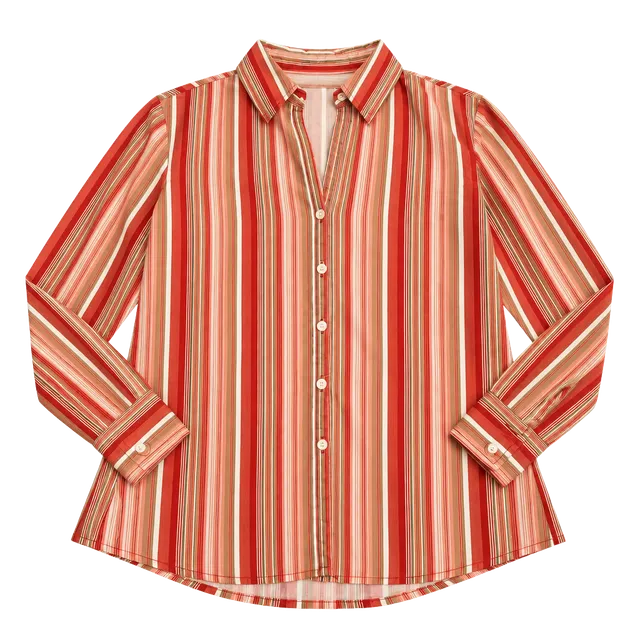 New York & Company Citystretch Women’s Striped Button Down Blouse Size M
