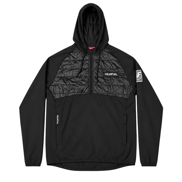 Nearfall Hoodie Size M Black Puffer Quilted 1/4 Zip Pullover