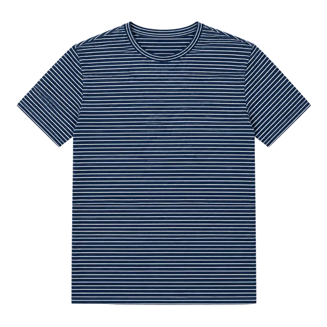 Reiss Striped T-Shirt Size L Navy Blue White Crewneck Short Sleeve
