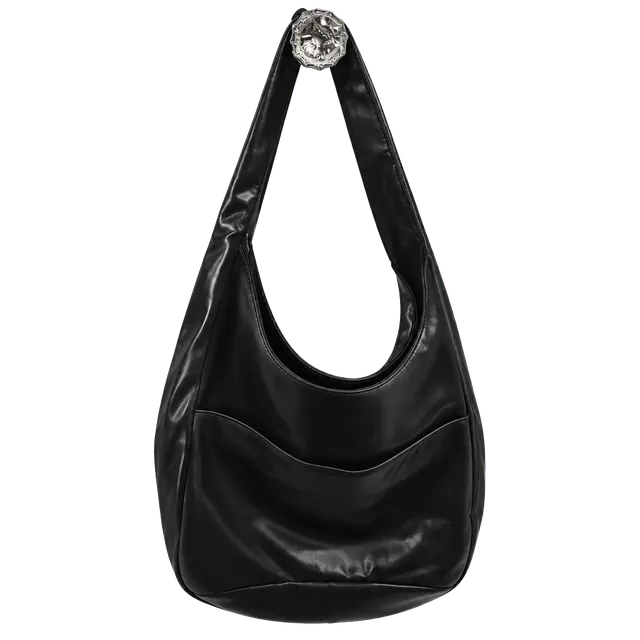 Black faux leather bag