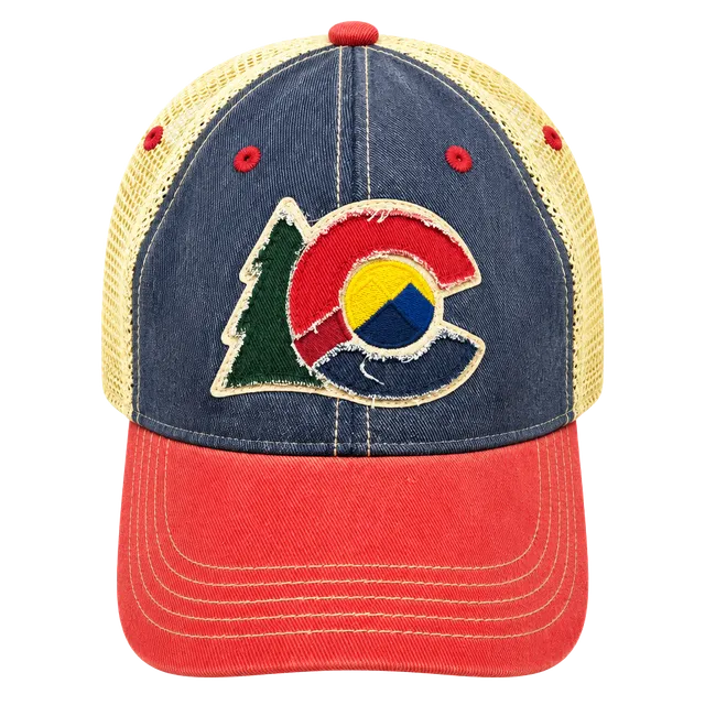 Legacy Colorado Avalanche NHL Hockey Trucker Mesh Snapback Cap Blue/Red/Beige OS