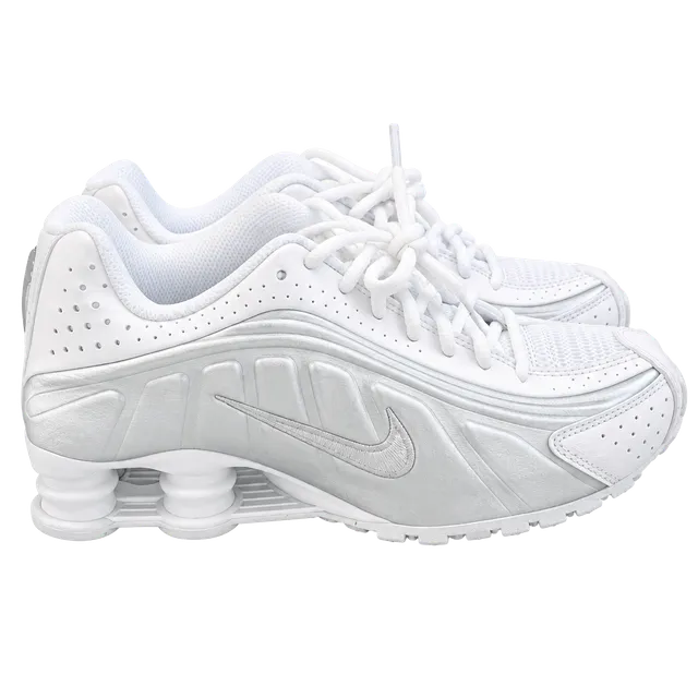 Nike Shox R4 White Metallic Silver Sneakers
