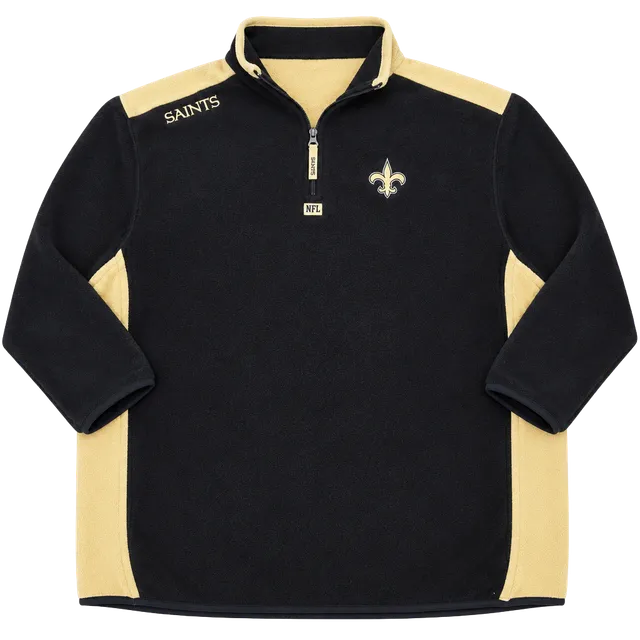 NFL Team Apparel New Orleans Saints Fleece 1/4 Zip Size XL Black
