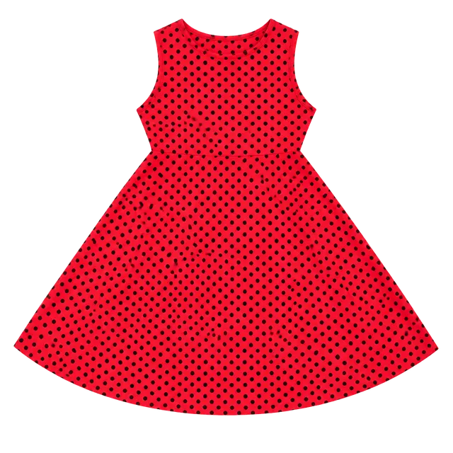 Red Black Polka Dot Skater Dress Size 4XL