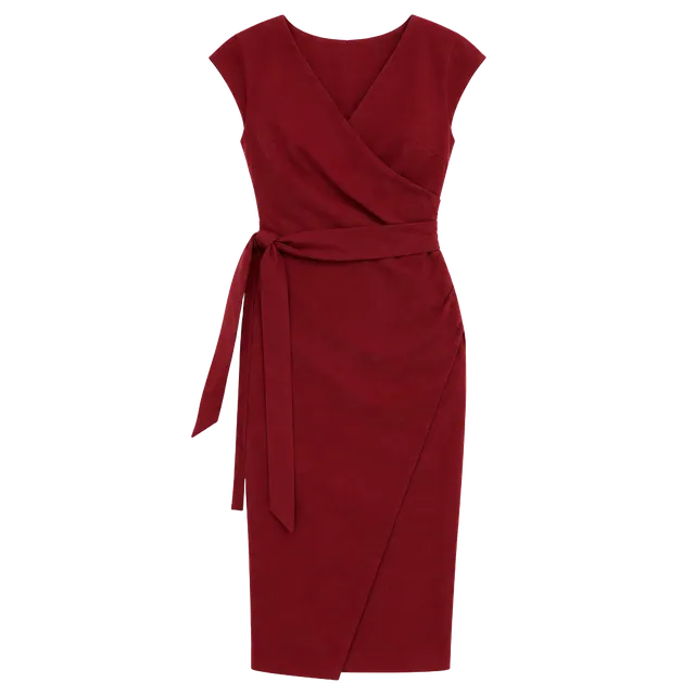 Muxxn Red Wrap Pencil Dress