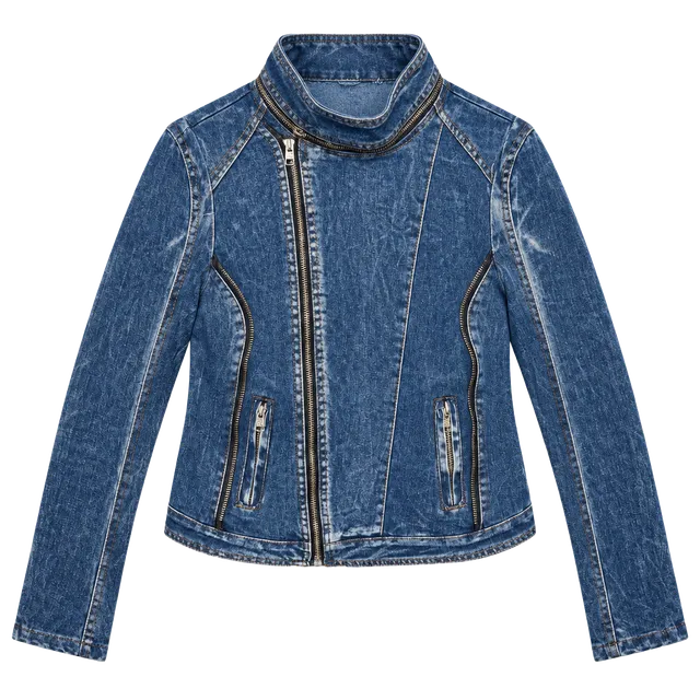 Denim Moto Jacket | Biker Jean Jacket, Y2K-Inspired Motorcycle Style
